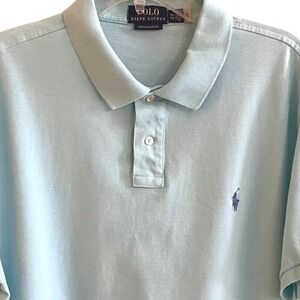 Polo Ralph Lauren Custom Slim Fit Light Teal Short Sleeve Polo Shirt Pony XXL